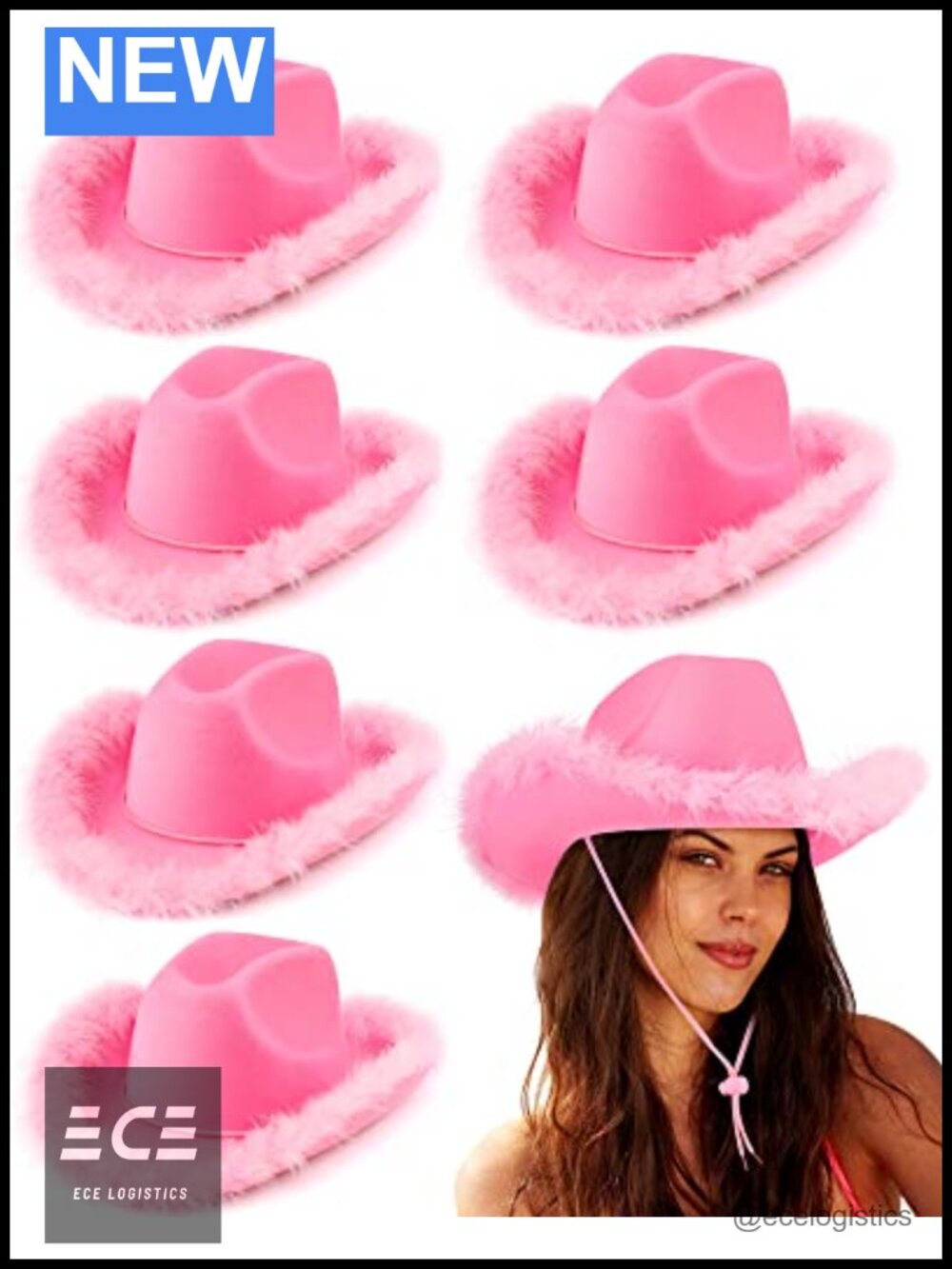 Cowgirl Hats with Feather Boa Felt Party Costume Hat Set